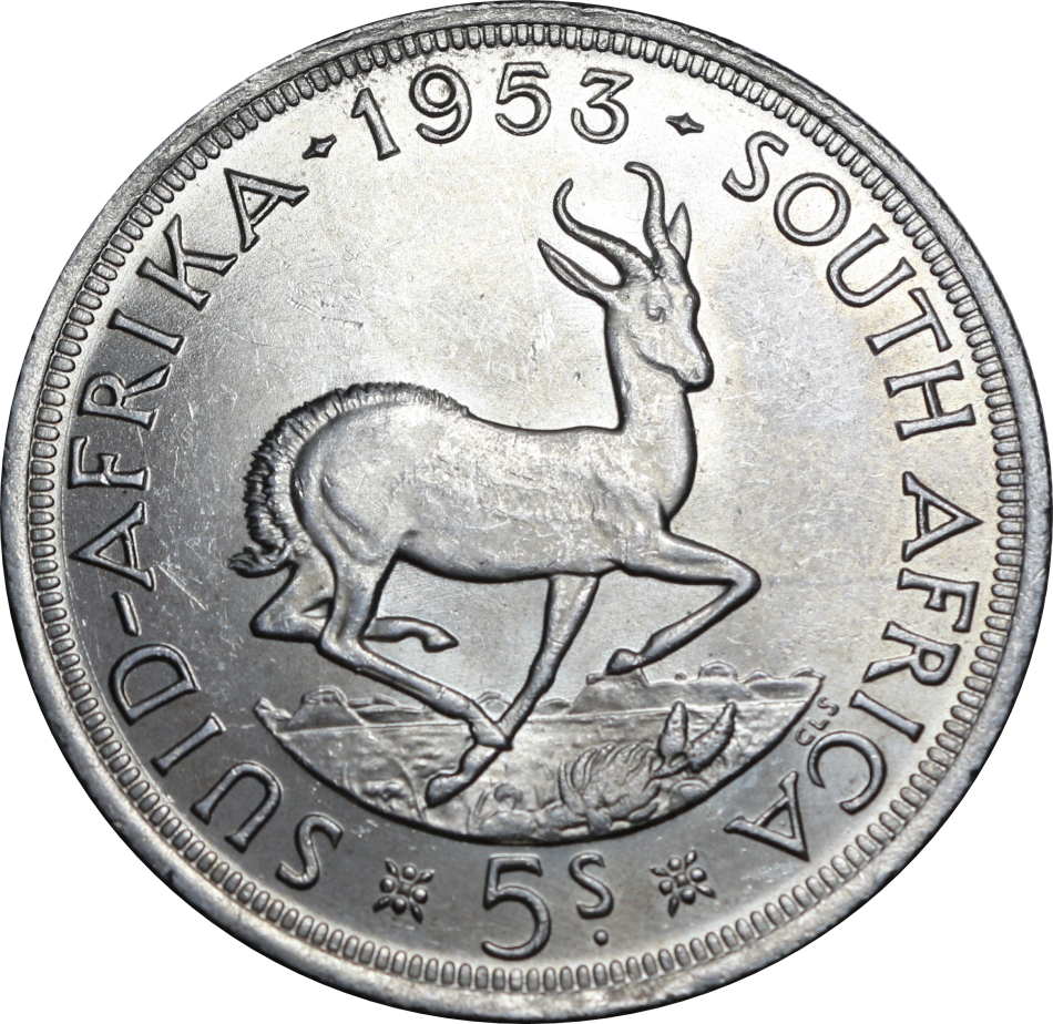 1953 : Union of  S. A.: Excellent 5 Shillings (AUNC)  in Very Good Conditions, as per Photo.