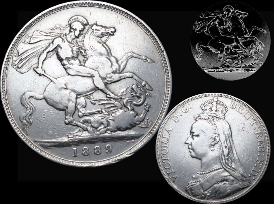 1889 : G. Britain : Crown in Circulated Conditions.as per Photo.