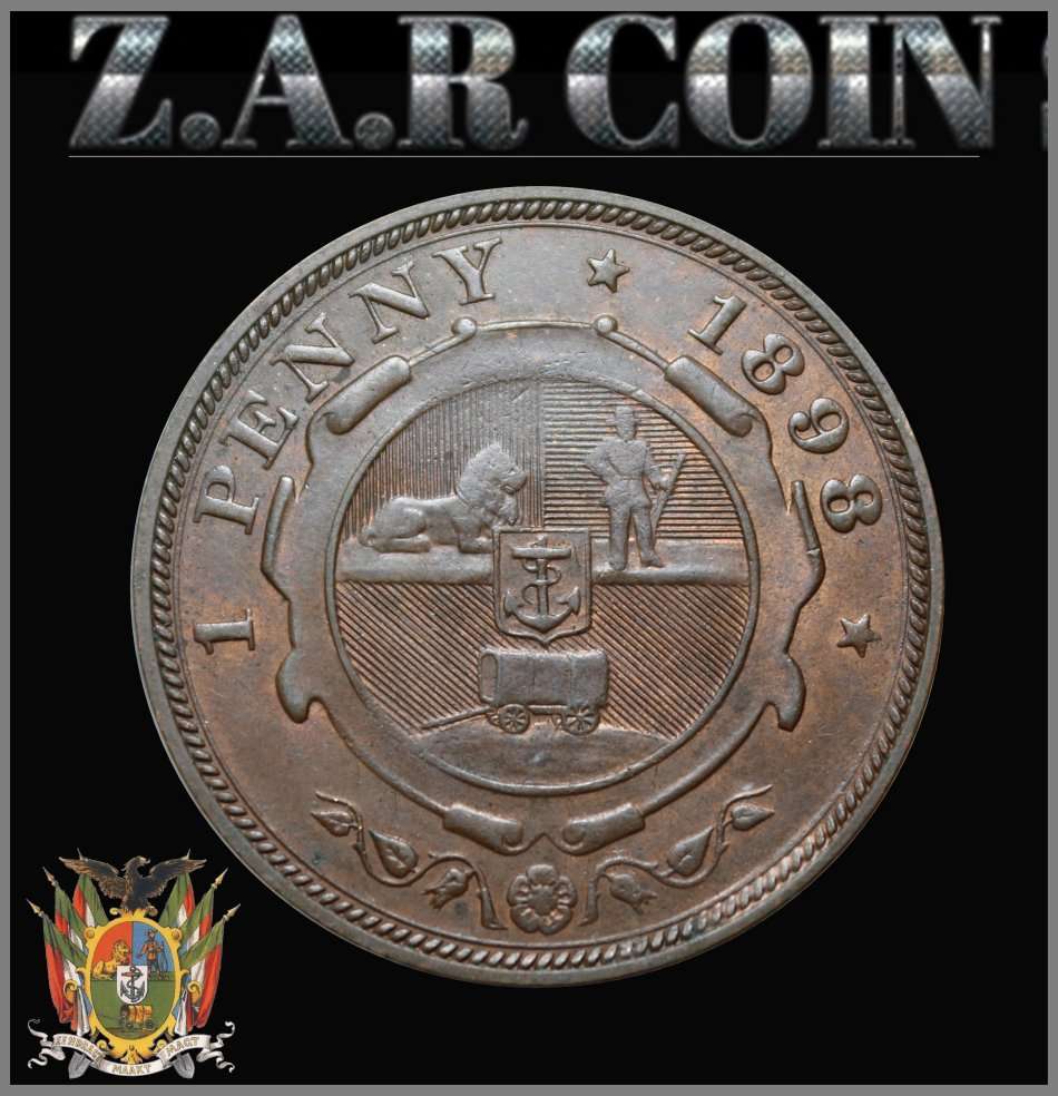 Z.A.R : 1898 : PENNY : Circulated Coin in Good Conditions (2), Please as per Photo.