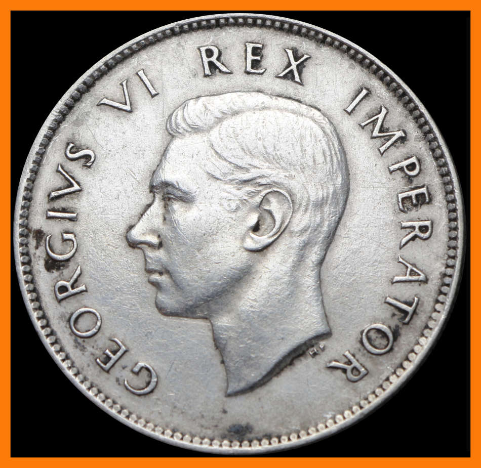 1944 Union of S.A. Two Shillings  in (Cleaned Conditions), Description Below, as per Photo.