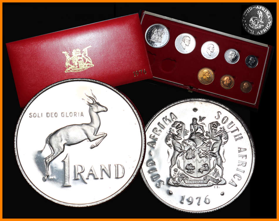 1976 : Rep. of  S. A.: Excellent  Proof Set / Coins and Box in Excellent Condition, as per Photo