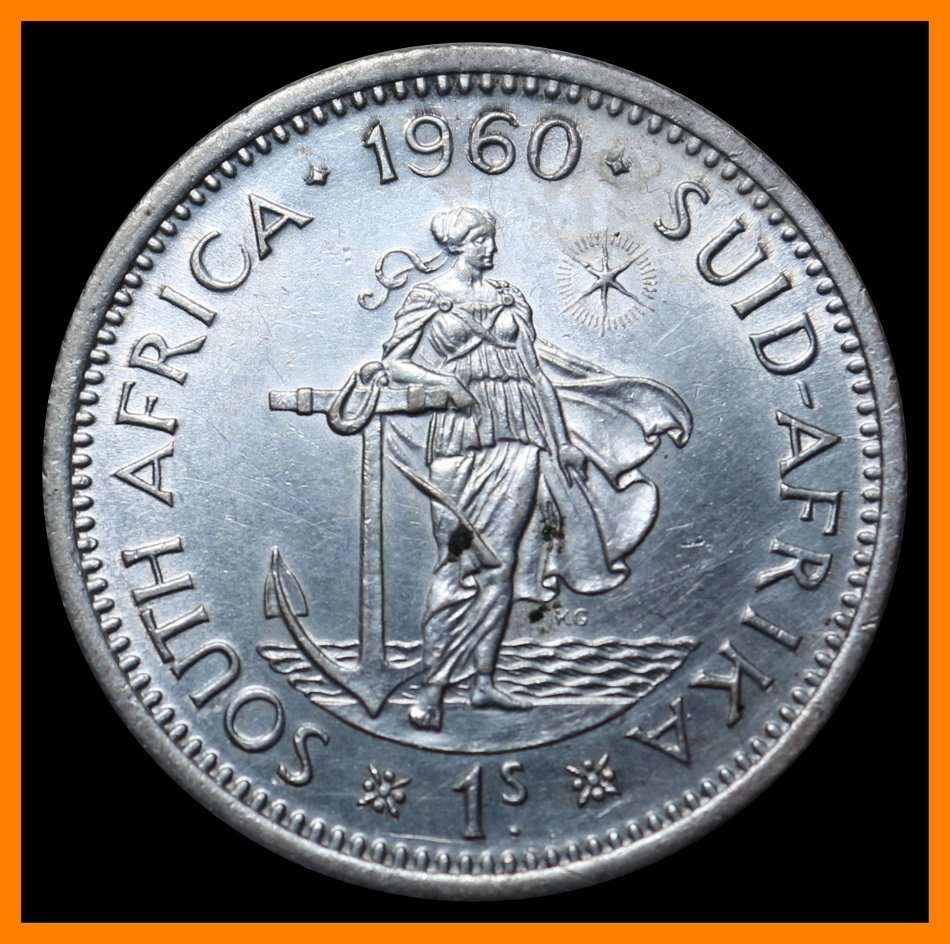 1960 Union of S.A. : One Shilling : Circulated Coin in (Good  Conditions), as per Photo.