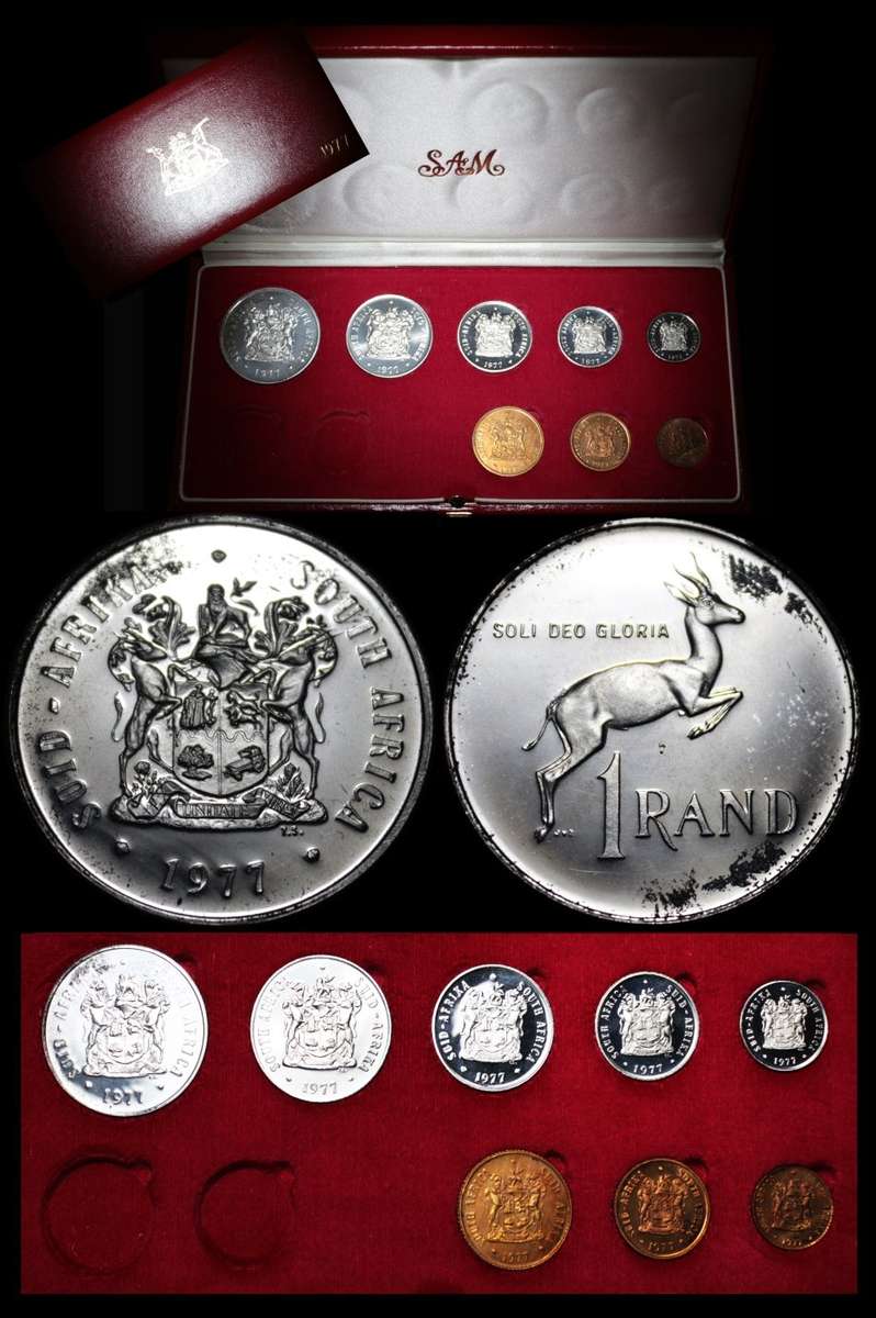 1977 :Republic of  S. A : Excellent Long Proof Set (No Gold Coins),as per Photo.