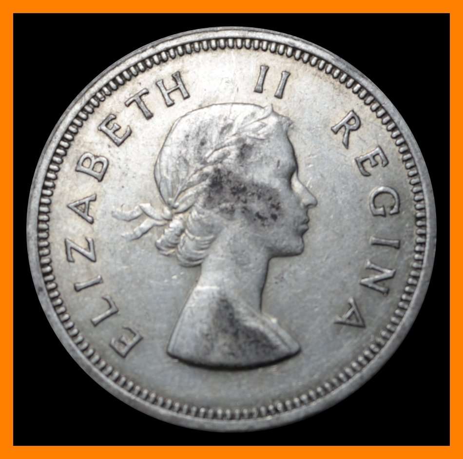1958 Union of S.A. : Two Shillings : (Circulated in Good Conditions), as pe Photo.