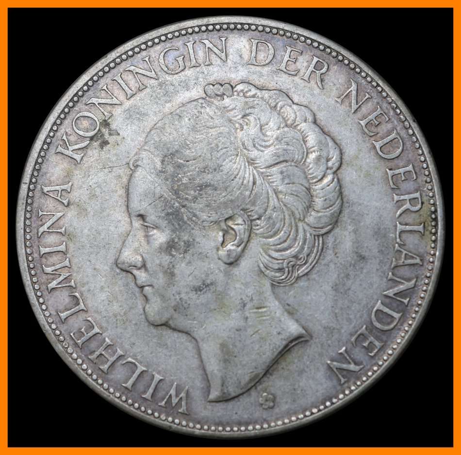 1938 : Netherlands : 2-1/2 Gulden : Circulated Coin, as per Photo.