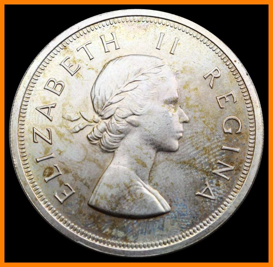 1959 Union of S.A. 5 Shillings : Excellent PF/PL Coin, High Condition, as per Photo.