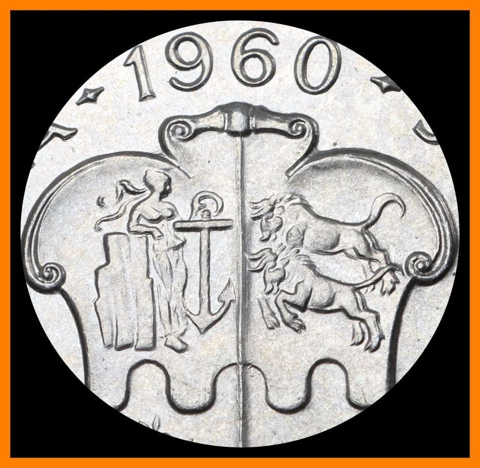 1960 Union of S.A. Five Shillings : Excellent PROOF Coin, as per Photo.