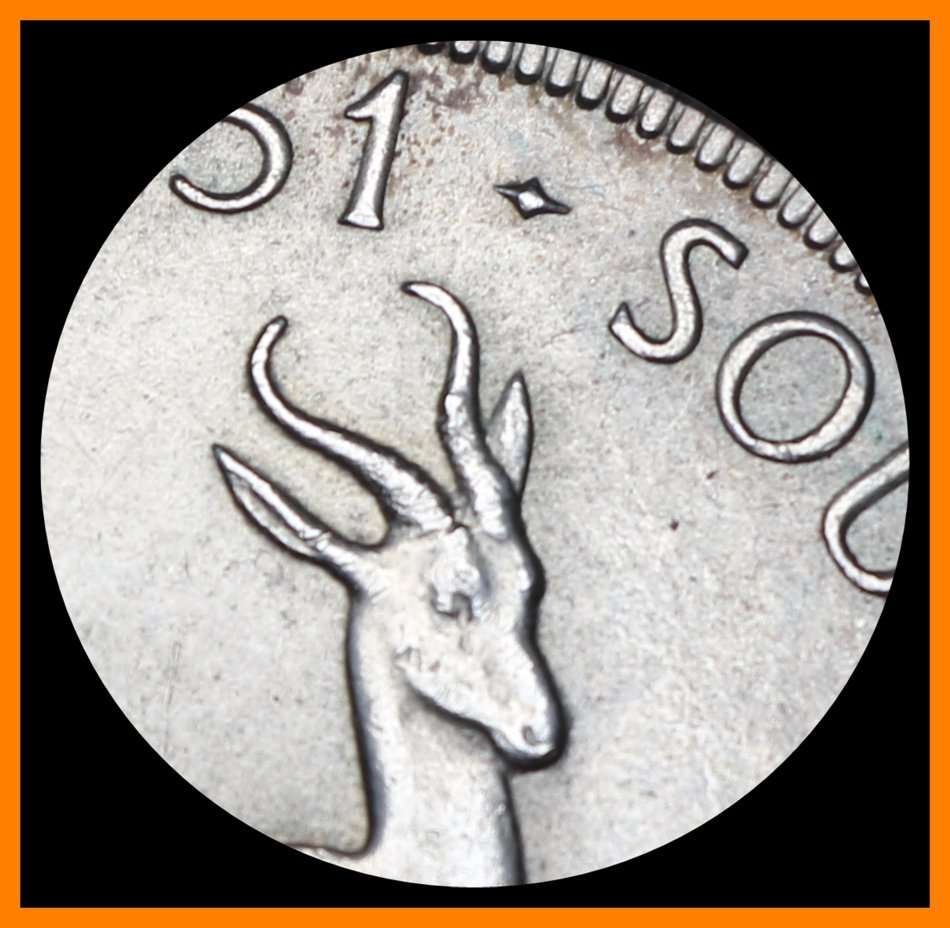 1951 Union of S.A. Five Shillings :  Circulated  Conditions, as per Photo.