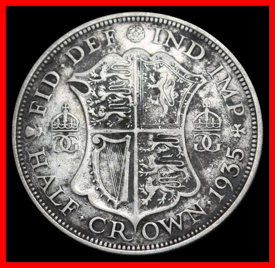 1935 : Great Britain : HALF CROWN : Circulated Coditions, as per Photo.