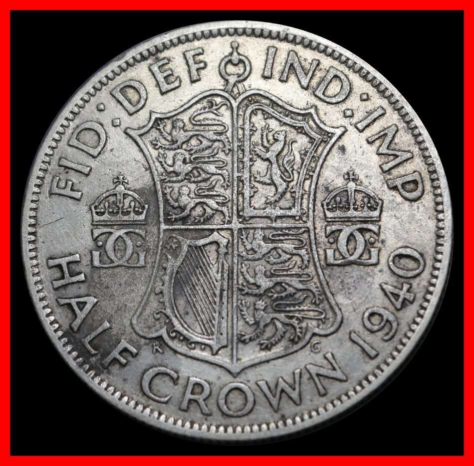 1940 : Great Britain : HALF CROWN : Circulated Coditions, as per Photo.