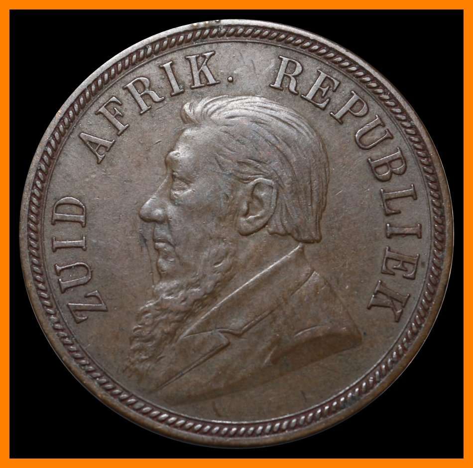 1892 : Z.A.R.. : PENNY : Coin Circulated  in Good Condition, as per Photo.