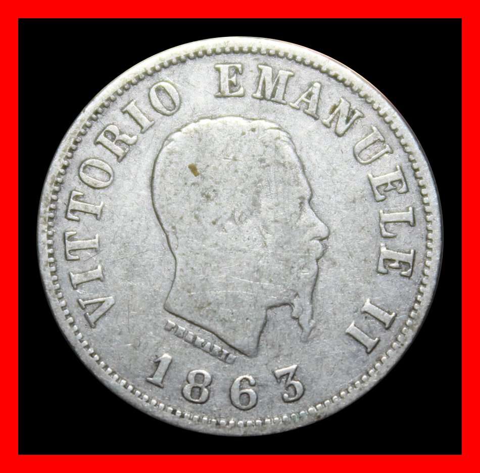 1863 : ITALY : 50 CENT : Coin in Circulated  Condition , as per Photo.
