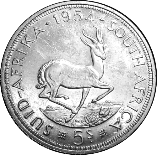 1954 Union of S.A. : 5 Shillings : Coin in  Almost UNC Conditions, 17.040 Minted, as per Photo.