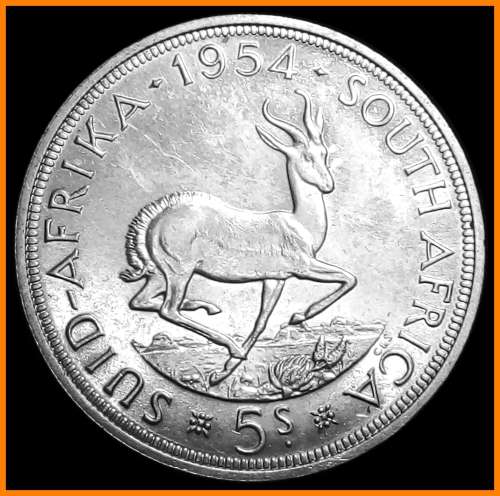 1954 Union of S.A. : 5 Shillings : Coin in  Almost UNC Conditions, 17.040 Minted, as per Photo.