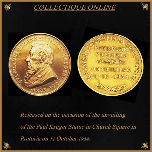 1954 Gold, Silver and Copper Medallions : Unveiling of the Paul Kruger Statue. DESCRIP. BELOW.
