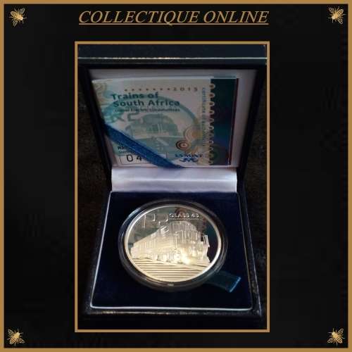 2013 R.S.A. : TRAINS OF SOUTH AFRICA : R2 PROOF SILVER COIN ( CLASS 43 DIESELELECTRIC). MINTAGE 680.