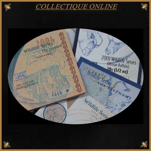 Wildlife Series : Leather Wallet of 10 Cents : ISSUE BIG FIVE : (EACH COIN 1/2oz  of STG. SILVER ).