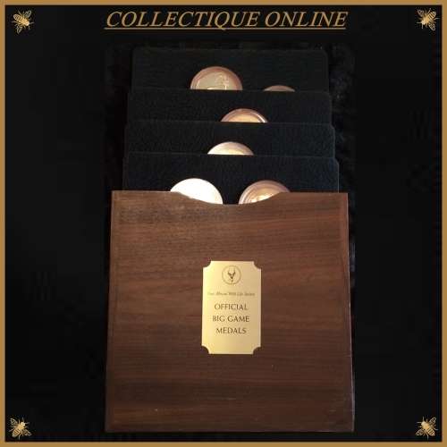 Official Big Game Proof Set of 20 Bronze Medals Franklin Mint & East African WildlifeSociety Animals