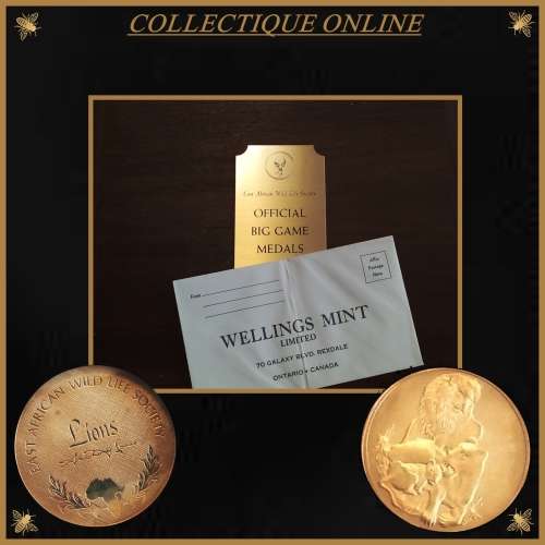 Official Big Game Proof Set of 20 Bronze Medals Franklin Mint & East African WildlifeSociety Animals