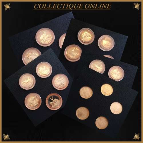 Official Big Game Proof Set of 20 Bronze Medals Franklin Mint & East African WildlifeSociety Animals