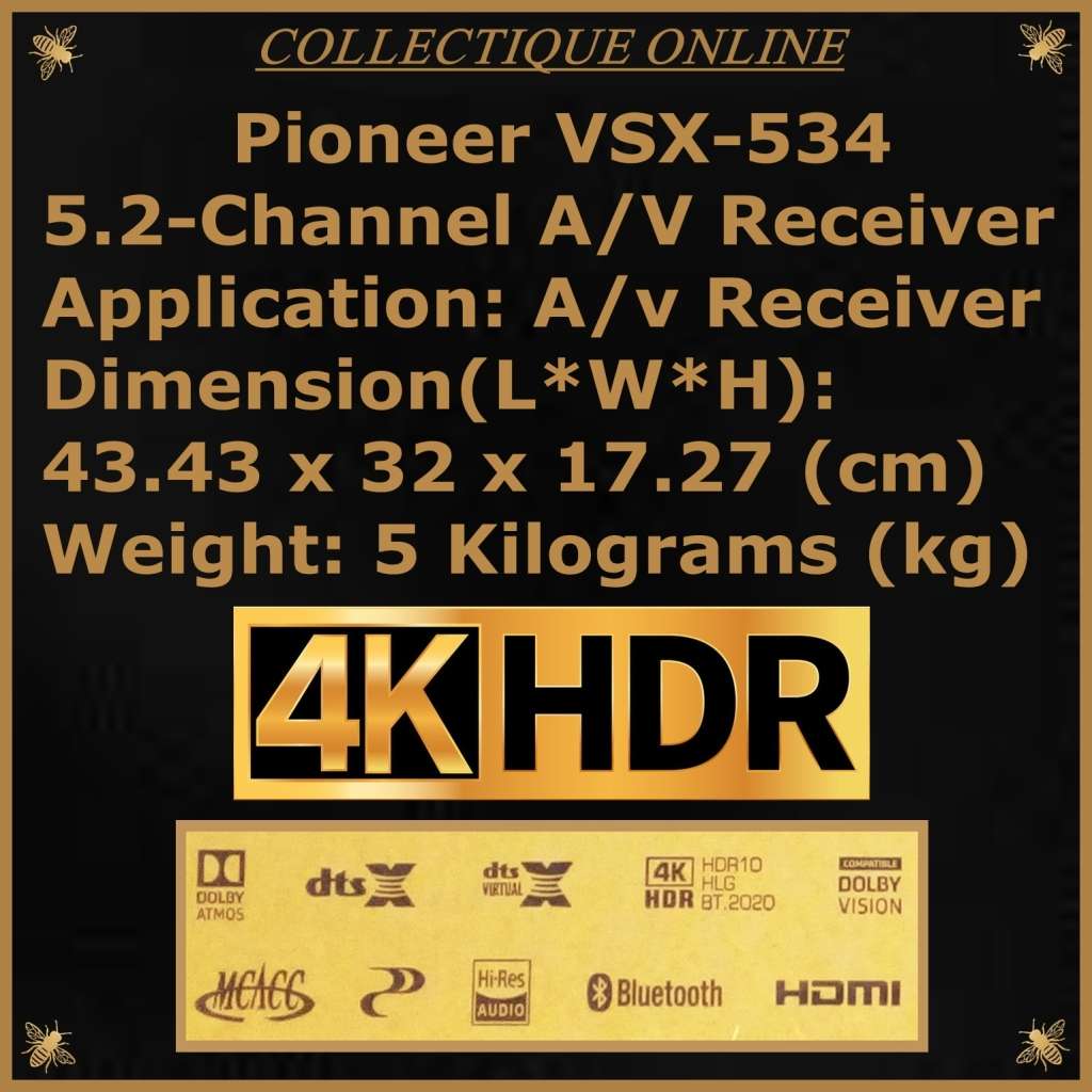 Pioneer : VSX-534 : 5.2 Channel AV Receiver (AMP) : it is almost brand new. As per Photo.