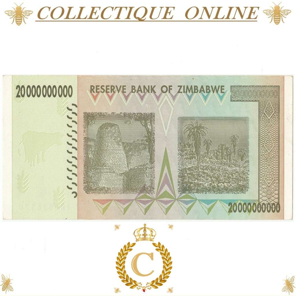 2008 : RESERVE BANK of ZIMBABWE : TWENTY BILLON DOLLARS : Note Signed by Dr. G. Gono.