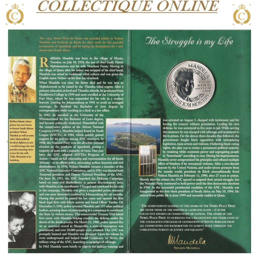 1 TROY OUNCE (STG) Silver Medallion : LAUREATES OF THE NOBEL PEACE PRIZE. DESCRIP. BELOW.