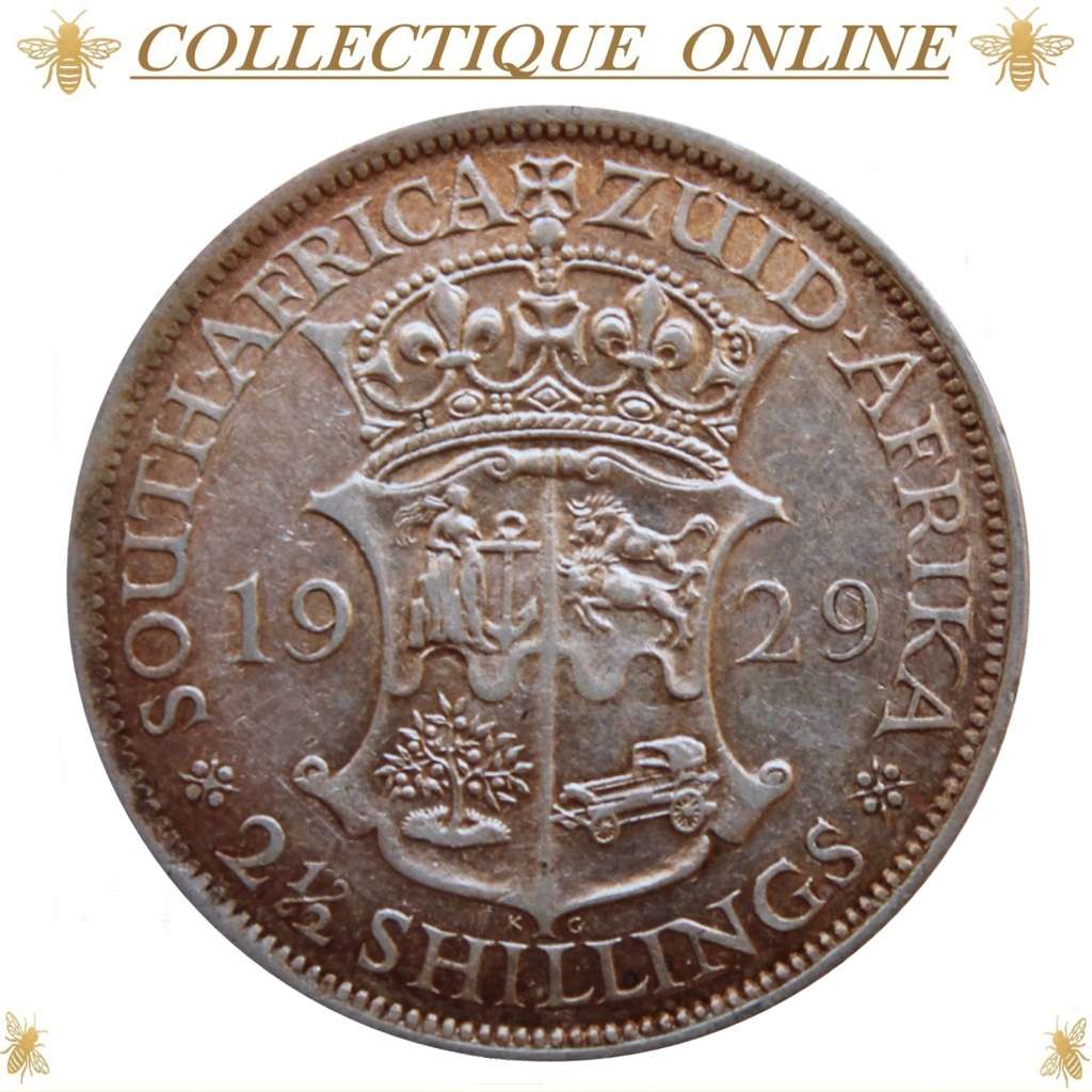 1929 : UNION S. A. : HALF CROWN : COIN IN AU 53 : ONLY Minted 616.548 : GRADED by S.A.N.G.S.