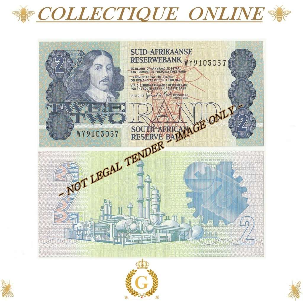 1990 : S. A. Bank Note : 2 RAND : GPC de KOCK : THIRD ISSUE 1983 TO 1990.