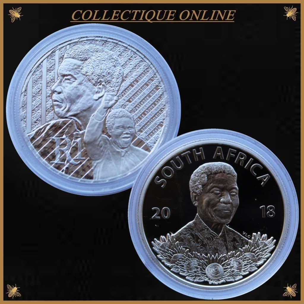 2018 : REPUBLIC of S.A. :  MANDELA : PROOF : PROTEA ONE RAND/EXCELLENT CONDITION. As per Photo.