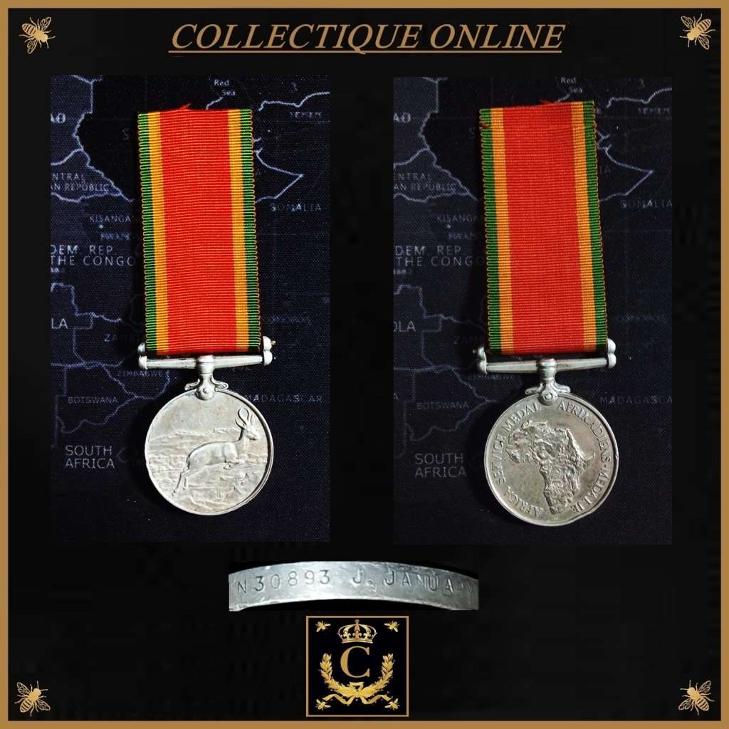 World War II : The Africa Service Medal : To N 30893 J. JANUARY. As Per Photo.