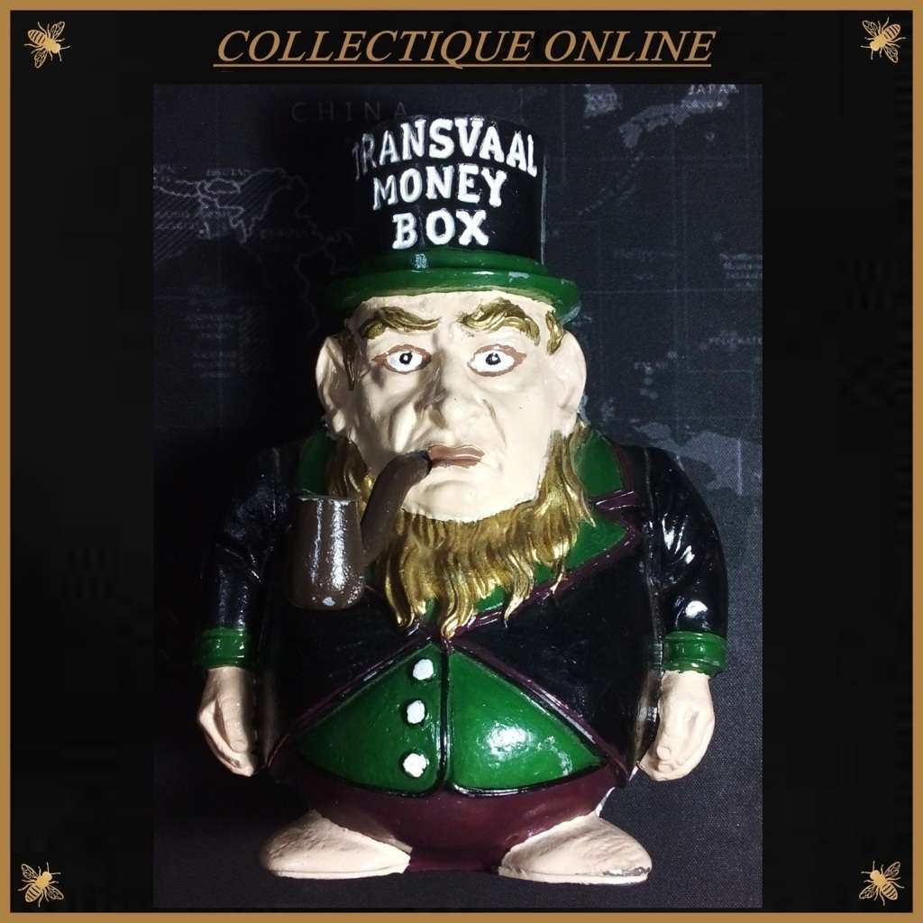 RARE : EXCELLENT COLLECTABLE : ANTIQUE : TRANSVAAL MONEY BOX PAUL KRUGER.
