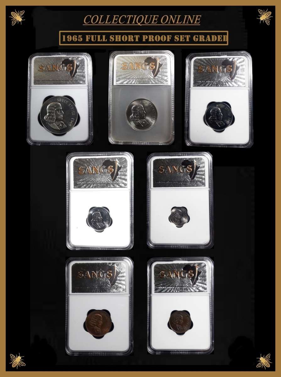 1965 : REP.  of S. A. : EXCELLENT COMPLETE FULL SHORT PROOF SET : GRADED by S.A.N.G.S. BID FOR SET.