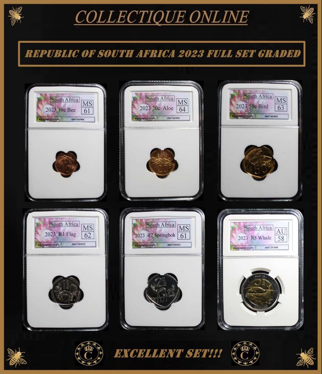 2023 : REP.  of S. A. : EXCELLENT and COMPLETE FULL SET : GRADED by S.A.N.G.S. BID FOR SET.