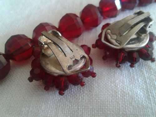 Victorian red crystal set
