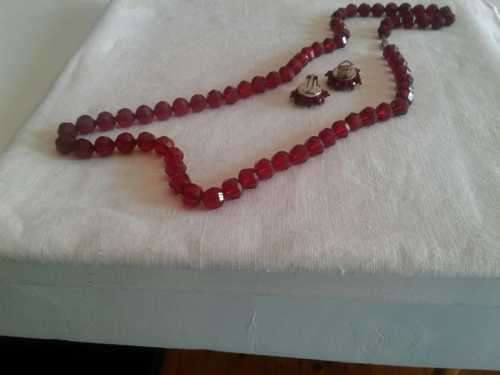 Victorian red crystal set