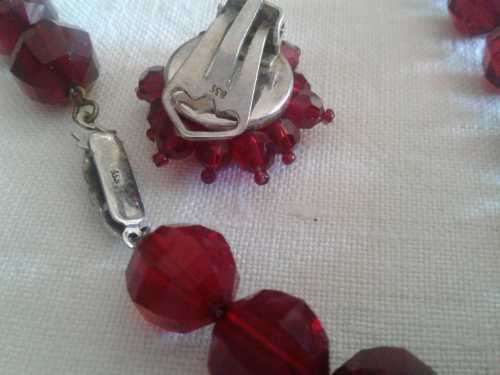 Victorian red crystal set