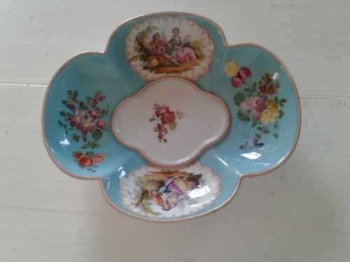 Turquoise blue Dresden bowl