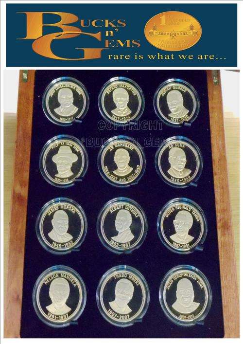 12 PRESIDENTS "ANC -PARTY" 2012 GOLD PLATED MEDALS 12 MEDALS INCLUDES MANDELA -BID IS PER MEDAL * 12