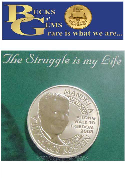 RARE ** PROOF 1oz **  2009 SILVER MINT OF NORWAY MEDAL **MANDELA ROBBEN ISLAND*  IN ORIGINAL PACKAGE