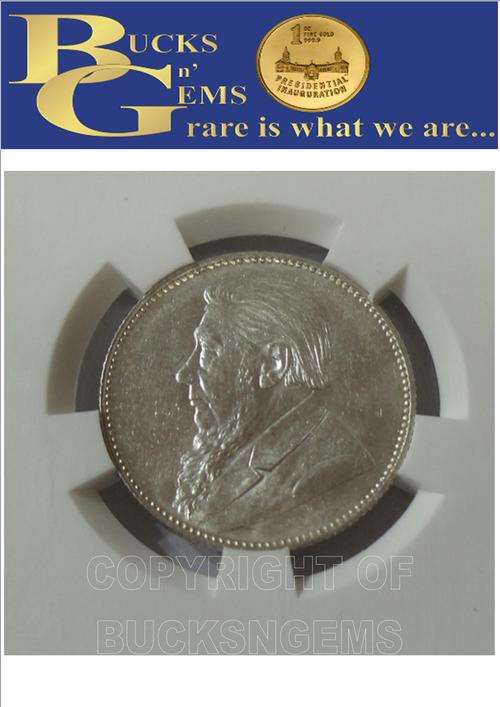 ** MS63 ** 1892 ZAR 1 SHILLING ** MS63 ** GRADED RARETY R30 000 VALUE