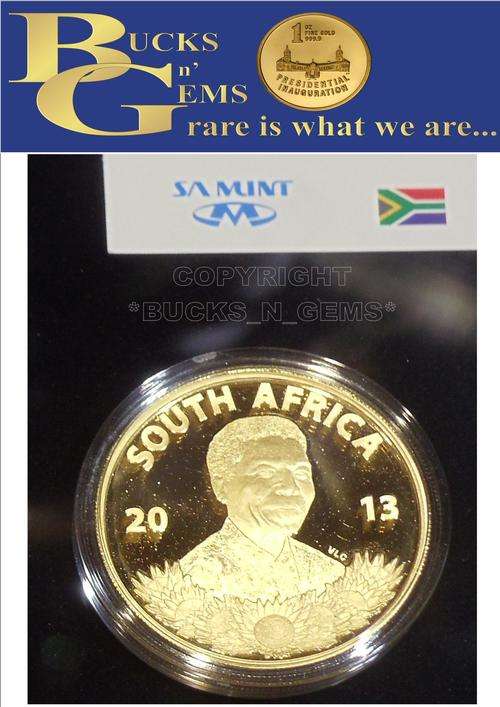 2013 PROTEA 1 OUNCE GOLD - LIFE OF A LEGEND * NELSON MANDELA * - SAMINT BOX + COA