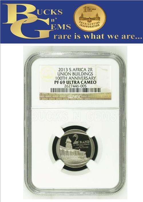 FINEST KNOWN - 2013 RSA R2 COIN - 100 YEARS ANNIVERSARY OF UNION BUILDINGS - PF69UC - NGC GRADED