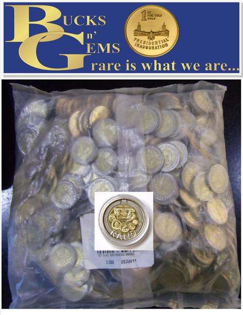 ORIGINAL SEALED BAG 2011 SARB 90TH ANNIVERSARY R5 COINS ** UNC ** UNTOUCHED 400 COINS - BID FOR ALL