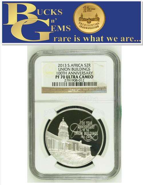FINEST KNOWN - 2013 S2R SILVER COIN - 100 YEARS ANNIVERSARY OF UNION BUILDINGS - PF70UC - NGC GRADED