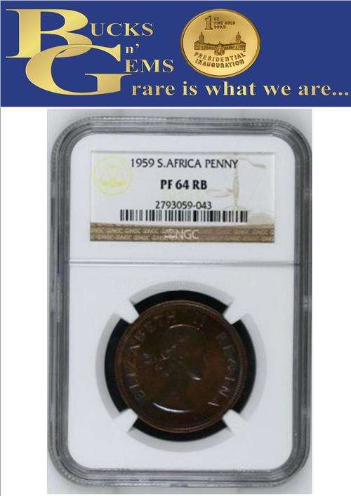 1959 UNION 1 PENNY ** PF64RB ** NGC GRADED RARE IN ANY GRADE -ONLY 950 MINTED