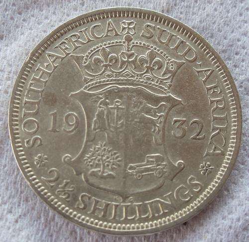 1932 UNION 2.5 SHILLING - GOOD CONDITION - XF+ - SILVER CONTENT 11.31gr HERNS VALUE R1500 IN XF