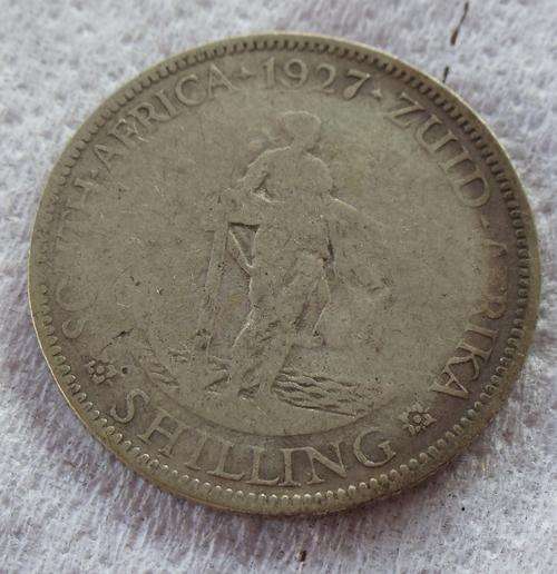 1927 UNION 1 SHILLING - GOOD CONDITION - VF - SILVER CONTENT 4.52gr HERNS VALUE R10 000 IN VF