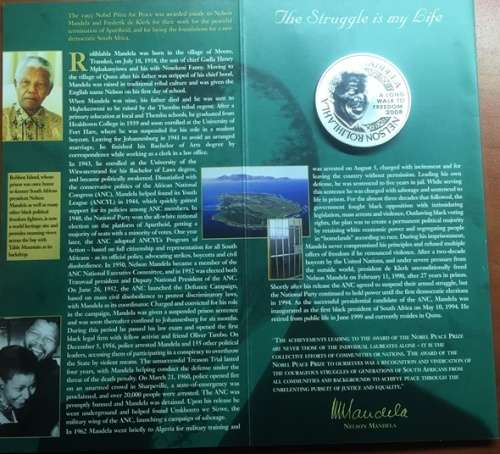 2008 MANDELA MINT OF NORWAY - ROBBEN ISLAND - 1oz SILVER IN GREEN BOX - EXTRA RARE