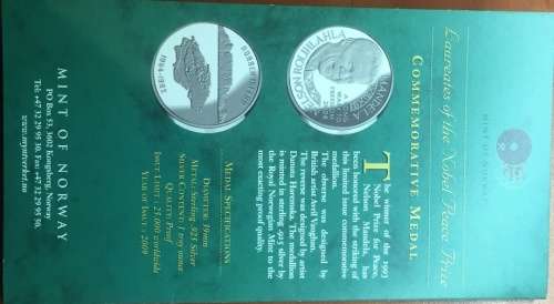 2008 MANDELA MINT OF NORWAY - ROBBEN ISLAND - 1oz SILVER IN GREEN BOX - EXTRA RARE